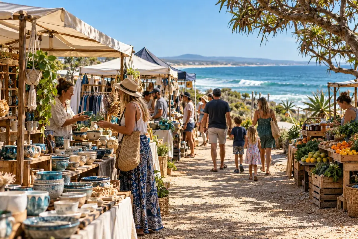 Illustrative market scene