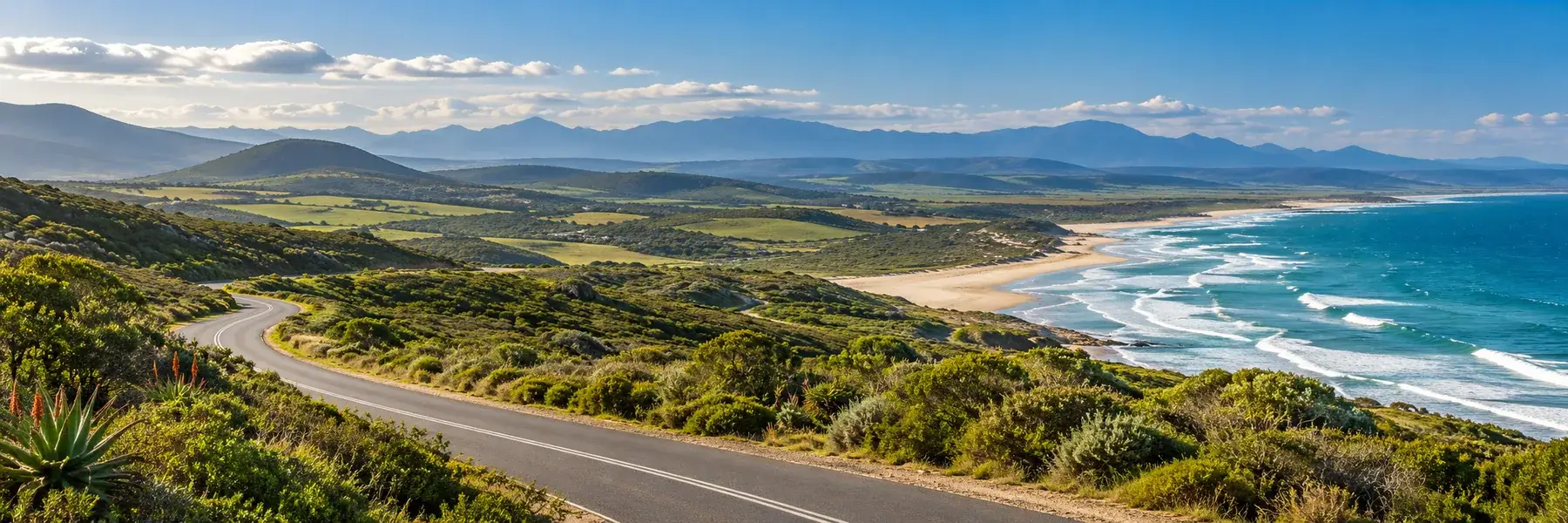 Illustrative coastal countryside scenery